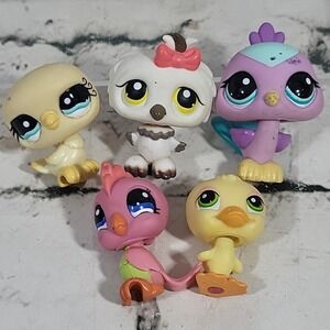 Littlest Pet Shop Figures Lot Birds Pigeon 1212 Owl 360 Peacock 1960 Cockatoo
